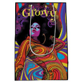 Groovy Retro Gift Bag Medium Cadeauzakje (Achterkant)