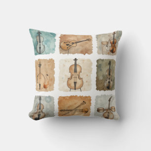 Groovy Retro Gitaar Collage Vibes Classic Kussen
