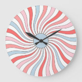 Groovy Retro Golven in Pastelkleuren Grote Klok (Voorkant)