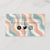 Groovy retro golvende lijnen dank u behuizing kaar informatiekaartje (Achterkant)