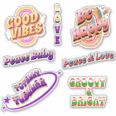 Groovy, Retro Good Vibes Sticker Pack (Voorkant)