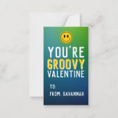 Groovy Retro Gradient Valentine's Classroom Card Notitiekaartje (Voorkant)