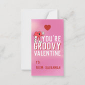 Groovy Retro Gradient Valentine's Classroom Card Notitiekaartje (Voorkant)