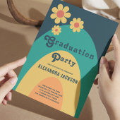 Groovy Retro Graduation Party Kaart