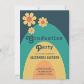 Groovy Retro Graduation Party Kaart (Voorkant)