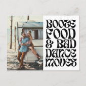 Groovy Retro Grappige Bruiloft Save the Date Aankondigingskaart (Voorkant)