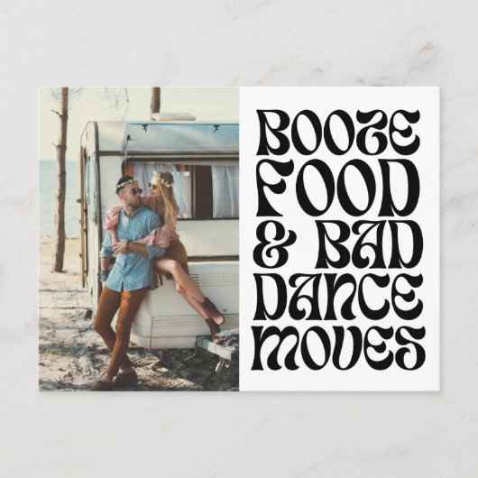 Groovy Retro Grappige Bruiloft Save the Date Aankondigingskaart (Voorkant)