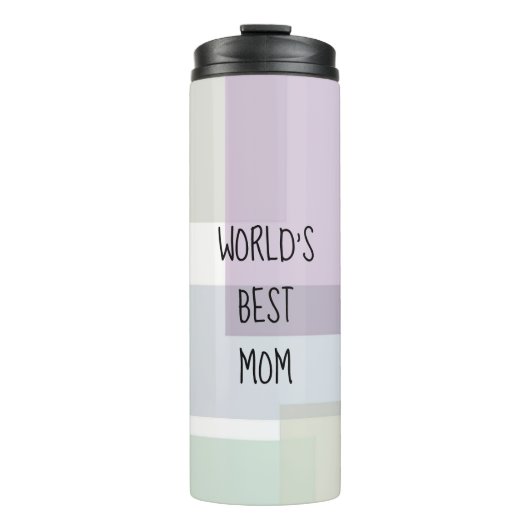 Groovy Retro Green Dusty Blue Floral Thermosbeker (Voorkant)