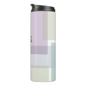 Groovy Retro Green Dusty Blue Floral Thermosbeker (Geroteerd rechts)