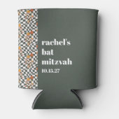 Groovy Retro Groene Paddenstoelen Custom Bat Mitzv Blikjeskoeler (Voorkant)