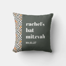 Groovy Retro Groene Paddenstoelen Custom Bat Mitzv Kussen
