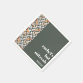 Groovy Retro Groene Paddenstoelen Custom Bat Mitzv Servet (Hoek)