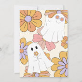 Groovy Retro Halloween Geest Meisje Verjaardag Kaart (Achterkant)