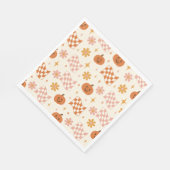 Groovy Retro Halloween geruite papieren servetten (Hoek)