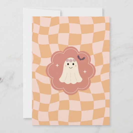 Groovy Retro Halloween Kostuumfeest Schattigee gee Kaart (Achterkant)