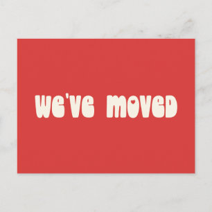 Groovy Retro Helderrood Mod Verhuisd Nieuw Adres Briefkaart