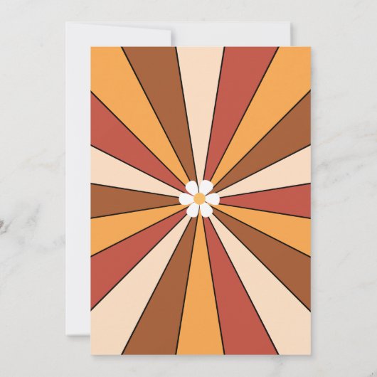 Groovy Retro Hippie Arch 70s 60s Daisy Baby shower Kaart (Achterkant)