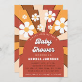 Groovy Retro Hippie Arch 70s 60s Daisy Baby shower Kaart (Voorkant / Achterkant)