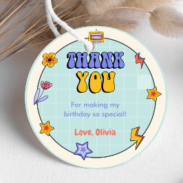 Groovy Retro Hippie Bedankt Verjaardagsfeest Bedankjes Labels