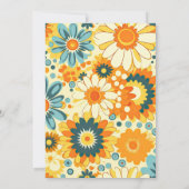 Groovy Retro Hippie Bloemengeel Sinaasappel Verjaa Kaart (Achterkant)