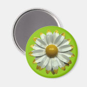Groovy Retro Hippie Daisy Flower Summer Green Magneet (Voorkant / Achterkant)