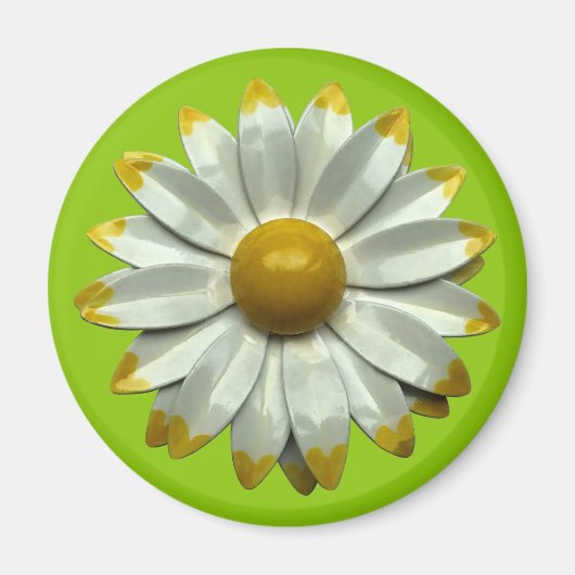 Groovy Retro Hippie Daisy Flower Summer Green Magneet (Voorkant)