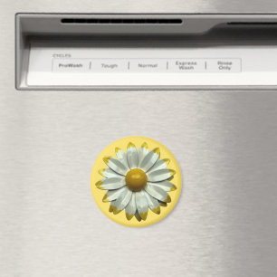 Groovy Retro Hippie Daisy Flower Summer Yellow Magneet