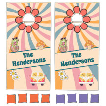 Groovy Retro Hippie Design met Flower Power Fun