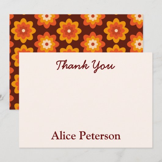 Groovy Retro Hippie Flower Vrijgezellenfeest Bedan Bedankkaart (Voorkant / Achterkant)