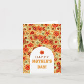 Groovy Retro Hippie Flowers Foto Moederdag Kaart (Voorkant)