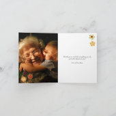 Groovy Retro Hippie Flowers Foto Moederdag Kaart (Binnen)