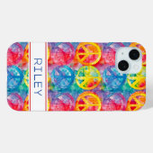 Groovy Retro Hippie Peace Sign Personalized Case-Mate iPhone Case (Achterkant (horizontaal))