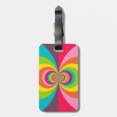 Groovy Retro Hippie  Rainbow Kaleidoscope Bagagelabel (Achterkant verticaal)