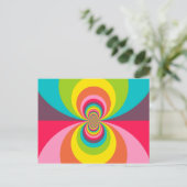 Groovy Retro Hippie Rainbow Kaleidoscope Briefkaart (Staand voorkant)
