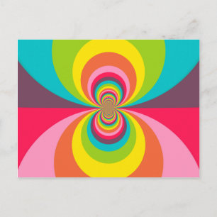 Groovy Retro Hippie  Rainbow Kaleidoscope Briefkaart