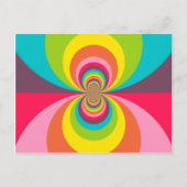 Groovy Retro Hippie Rainbow Kaleidoscope Briefkaart (Voorkant)