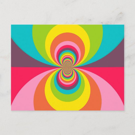 Groovy Retro Hippie Rainbow Kaleidoscope Briefkaart (Voorkant)