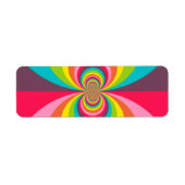 Groovy Retro Hippie  Rainbow Kaleidoscope Etiket (Voorkant)