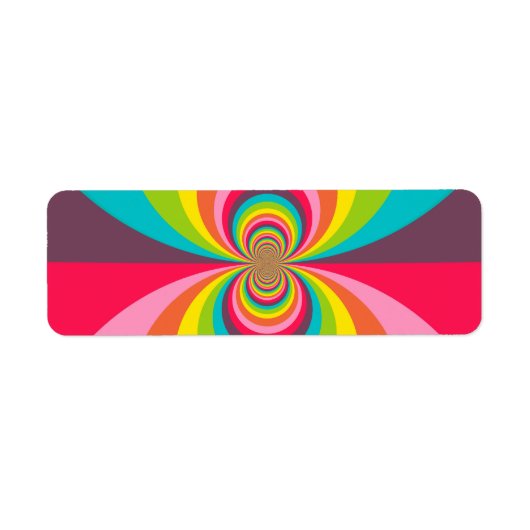 Groovy Retro Hippie Rainbow Kaleidoscope Etiket (Voorkant)