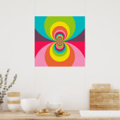 Groovy Retro Hippie Rainbow Kaleidoscope Poster (Keuken)
