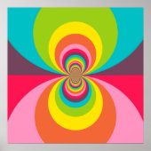 Groovy Retro Hippie  Rainbow Kaleidoscope Poster (Voorkant)