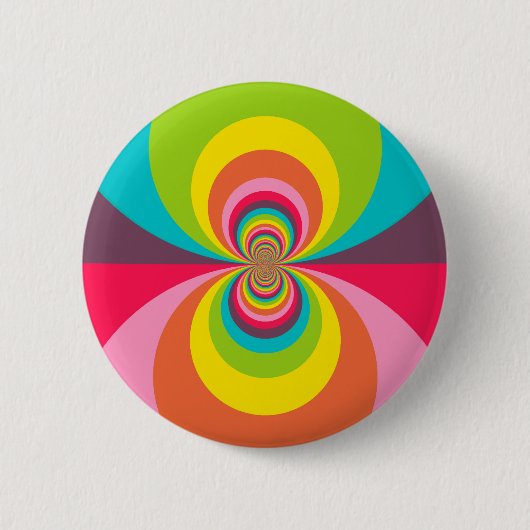 Groovy Retro Hippie  Rainbow Kaleidoscope Ronde Button 5,7 Cm (Voorkant)
