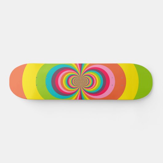 Groovy Retro Hippie Rainbow Kaleidoscope Skateboard (Horizontaal)