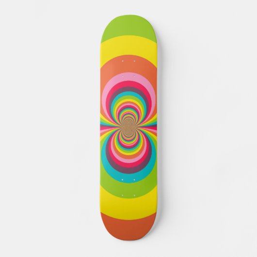 Groovy Retro Hippie Rainbow Kaleidoscope Skateboard (Voorkant)
