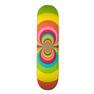 Groovy Retro Hippie Rainbow Kaleidoscope Skateboard