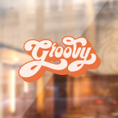 Groovy Retro Hippie Script Window Decal (Vel 2)