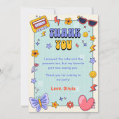 Groovy Retro Hippie Verjaardag Dank u kaart (Voorkant)