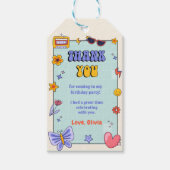 Groovy Retro Hippie Verjaardagsfeestje Cadeaulabel (Voorkant)