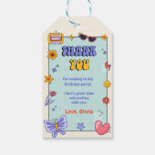 Groovy Retro Hippie Verjaardagsfeestje Cadeaulabel (Achterkant)