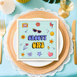 Groovy Retro Hippie Verjaardagsfeestje Servetten